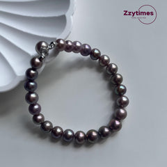 6-7 mm Freshwater Purple Pearl Bracelet / Freshwater Baroque Pearls