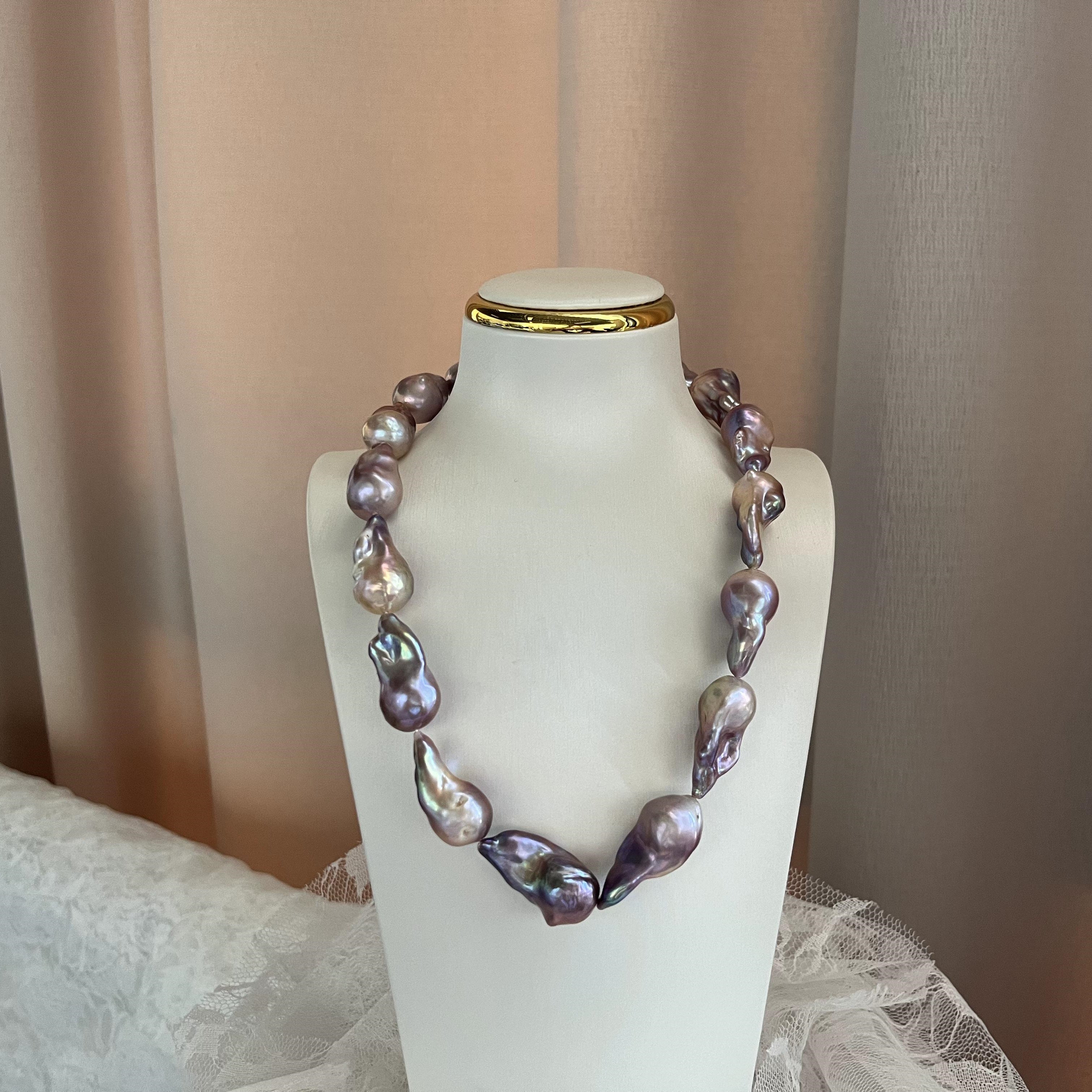 8-12mm Freshwater shaped pearl necklace /freshwater baroque pearl